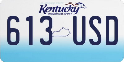 KY license plate 613USD