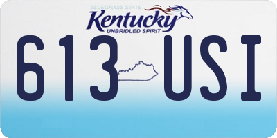 KY license plate 613USI