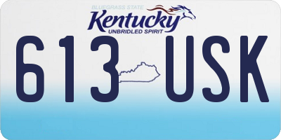 KY license plate 613USK