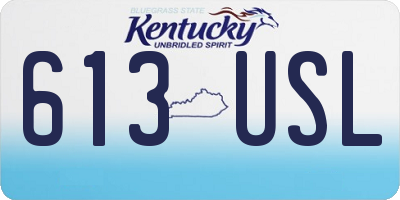 KY license plate 613USL