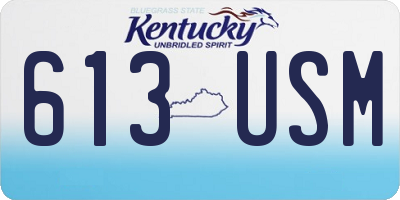 KY license plate 613USM