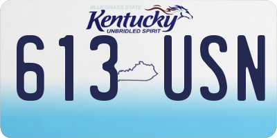 KY license plate 613USN
