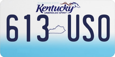 KY license plate 613USO