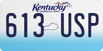 KY license plate 613USP