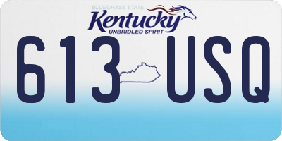KY license plate 613USQ