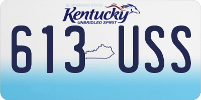 KY license plate 613USS