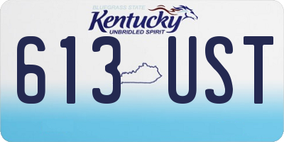 KY license plate 613UST