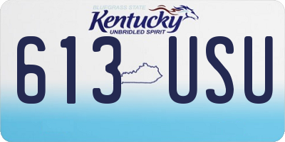 KY license plate 613USU