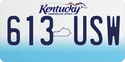 KY license plate 613USW
