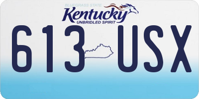 KY license plate 613USX