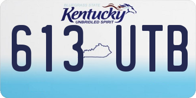 KY license plate 613UTB