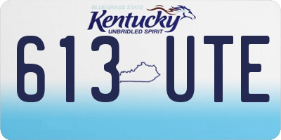 KY license plate 613UTE
