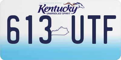 KY license plate 613UTF