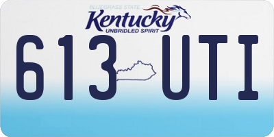 KY license plate 613UTI