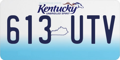 KY license plate 613UTV