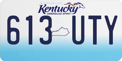 KY license plate 613UTY