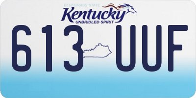 KY license plate 613UUF