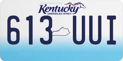 KY license plate 613UUI