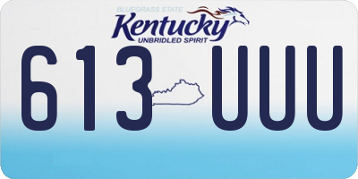 KY license plate 613UUU