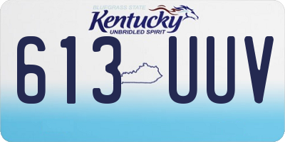 KY license plate 613UUV