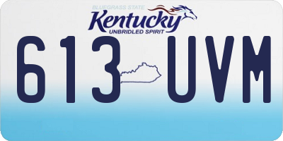 KY license plate 613UVM