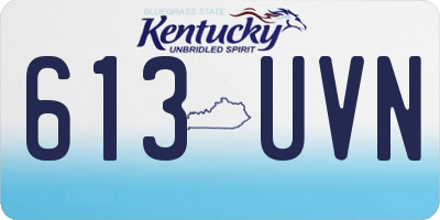 KY license plate 613UVN