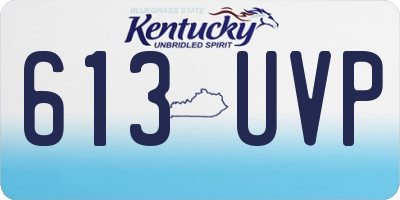 KY license plate 613UVP