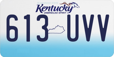 KY license plate 613UVV