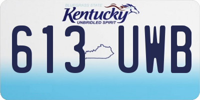KY license plate 613UWB
