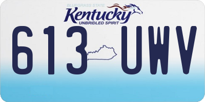 KY license plate 613UWV