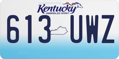 KY license plate 613UWZ