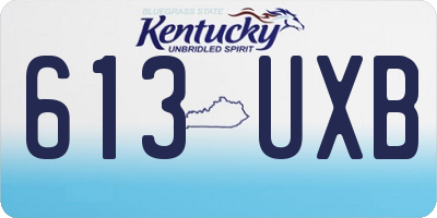 KY license plate 613UXB