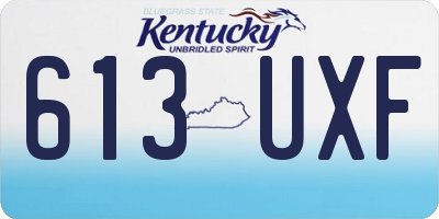 KY license plate 613UXF