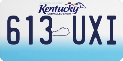 KY license plate 613UXI