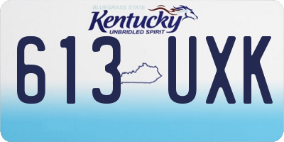 KY license plate 613UXK
