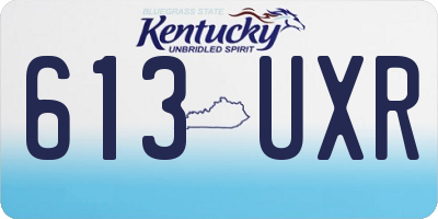 KY license plate 613UXR