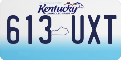 KY license plate 613UXT