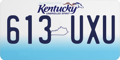 KY license plate 613UXU