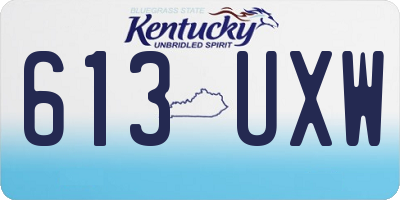 KY license plate 613UXW