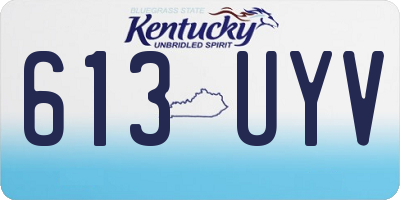 KY license plate 613UYV