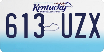 KY license plate 613UZX