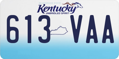 KY license plate 613VAA