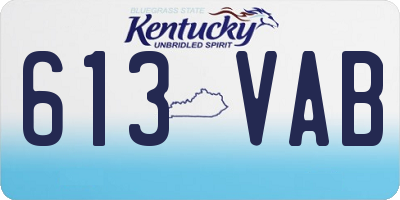KY license plate 613VAB
