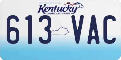 KY license plate 613VAC