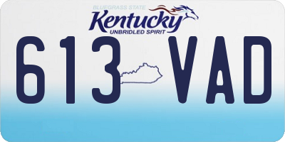 KY license plate 613VAD
