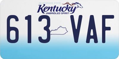 KY license plate 613VAF