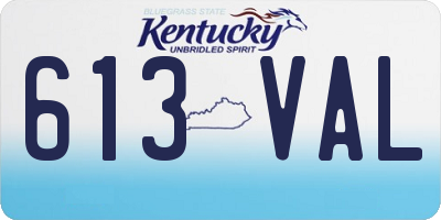 KY license plate 613VAL