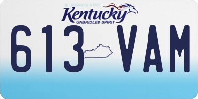 KY license plate 613VAM
