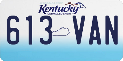 KY license plate 613VAN