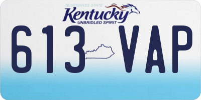 KY license plate 613VAP